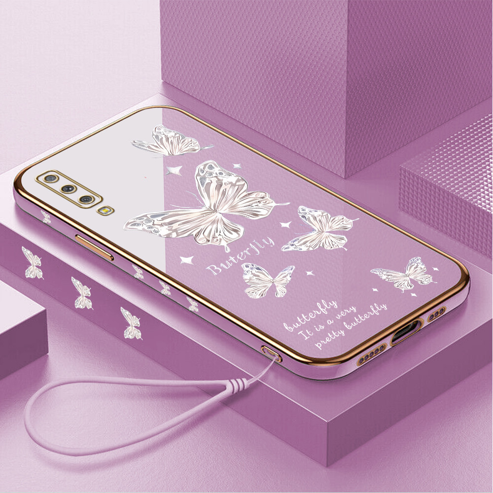 Casing Hp Untuk For Compitable With Samsung A7 2018 A750 (Lanyard Gratis)  Case Softcase Kesing Sofc
