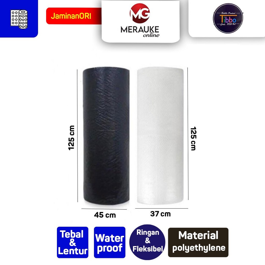 

Bubble Wrap Roll 125 cm x 50 m 1 Roll Bening dan Hitam Premium Quality Ekonomis Merauke Online