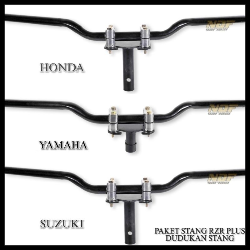 Stang Rzr plus Dudukan Stang Universal Honda Yamaha Suzuki Matic Bebek Paket Lengkap Satu Set Setang