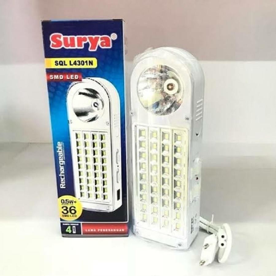 Lampu Emergency Led Besar SQL 4301 36 Led Surya Baterai Cas Lampu Darurat [Original] BERGARANSI
