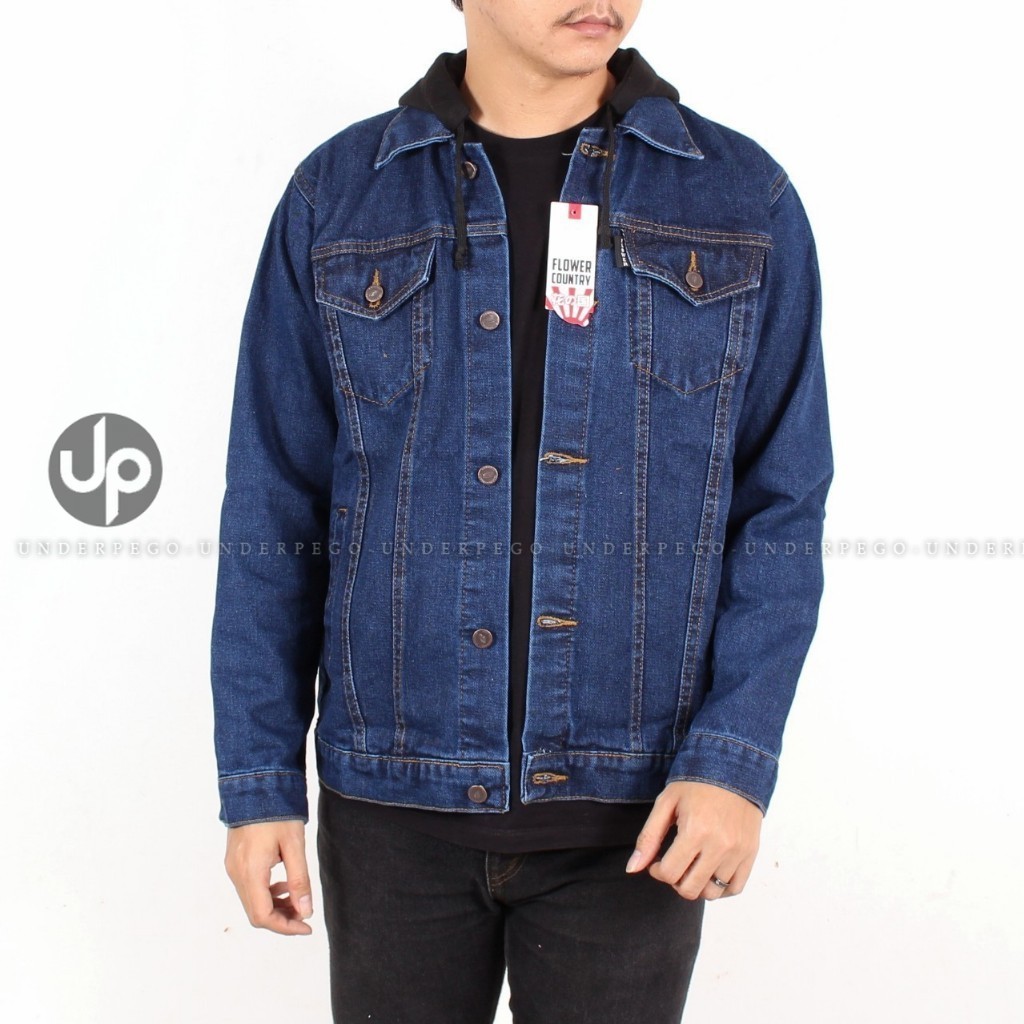 UNDERPEGO FLOWER COUNTRY JAKET JEANS DENIM PRIA WANITA HOODIE ALIANDO