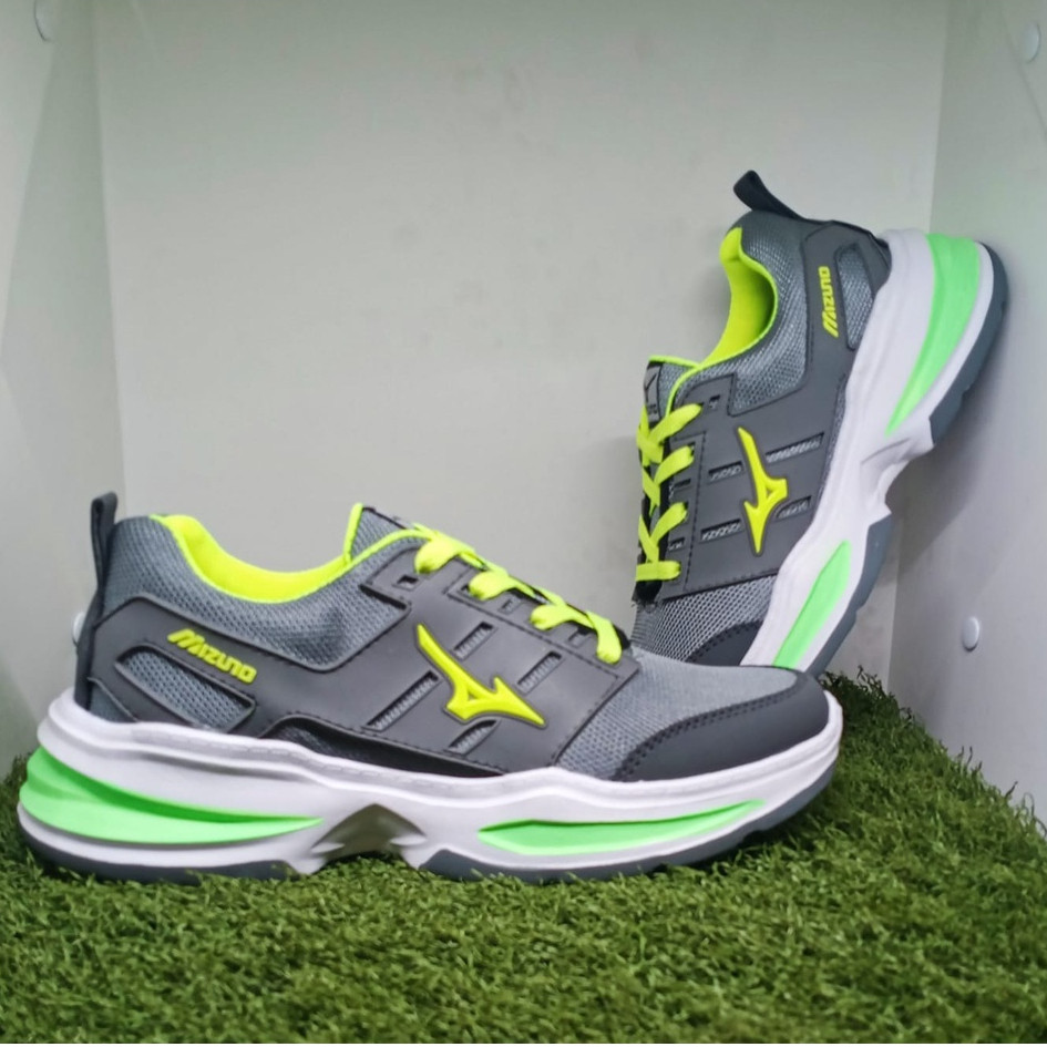 rp 0 Sepatu Running cewek Mizuno Abu Stabilo set olahraga wanita sepatu mizuno original 100%