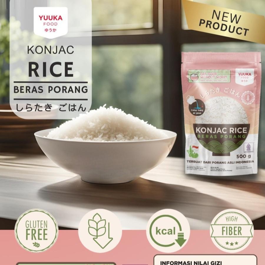 

Yuuka Food Konjac Rice 500gr / Beras Konjac/ Rendah Kalori/ Rendah Gula/ Tahan Lapar