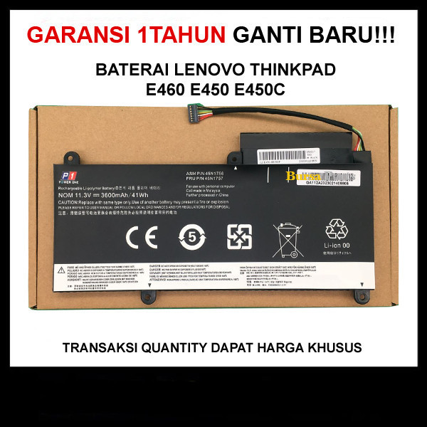 Baterai Lenovo THINKPAD E460 E450 E450C .