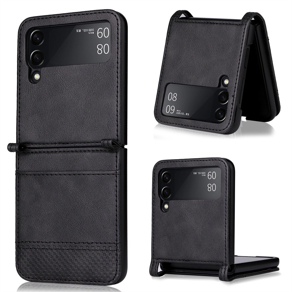 ZENDLY Luxury Case Samsung Z Flip 3 Bahan Kulit Dengan Slot Kartu Casing Samsung Galaxy Case Z Flip 