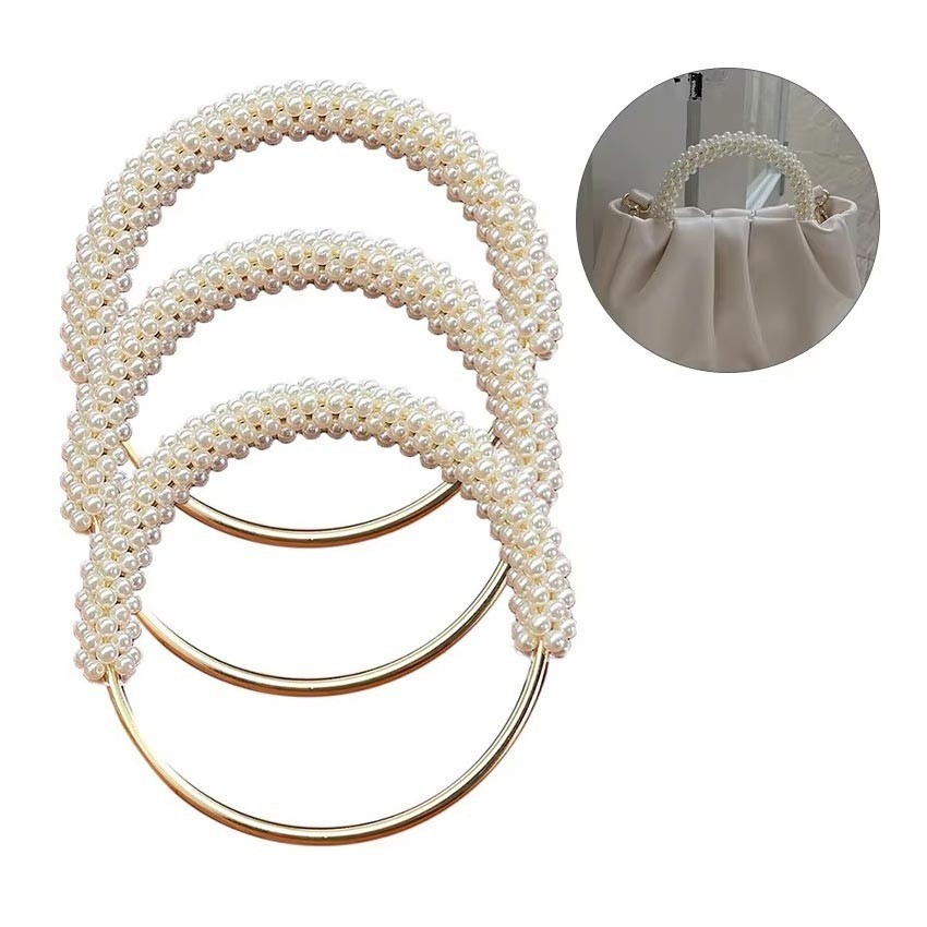 PRAMU Handle Pegangan Tas Mutiara Alloy Untuk Tas Rajut Dan Tali Kur Ataupun Tas Jali