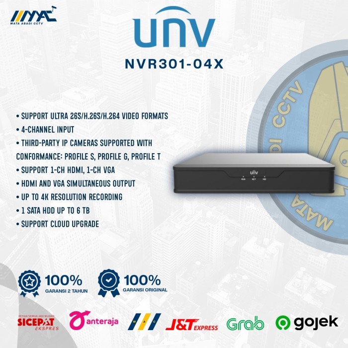 NVR Uniview NVR301-04X 4 Channel Support 4K