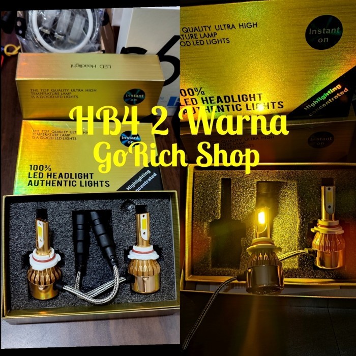 ✨READY✨ -Led Headlamp Foglamp C6 H11 H8 H9 2 Colour White & Yellow - IceBlue-Yellow