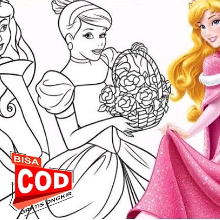 

Gambar Sketsa Mewarnai ~ PRINCESS/ Seketsa Lukis / Drawing Sketch / Menggambar A4 (Bukan Buku) ANAK TK PAUD Bahan Nyaman