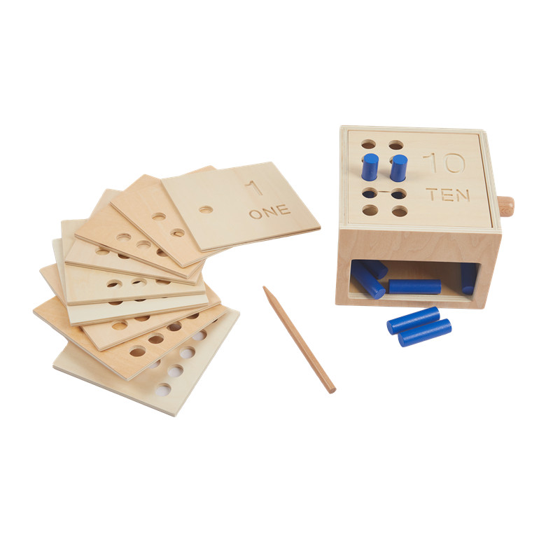 Montessori Wooden Math Toys Peg Drop Game Numbers Board Drawer Box 1-10 Learning Resources for Kids 