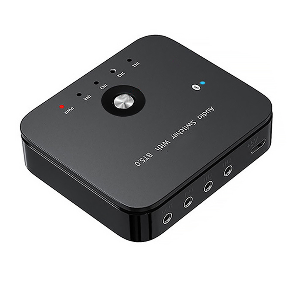 4-port 3.5mm Stereo AUX Switcher 3 IN 1OUT Wireless Music Bluetooth-compatible 5.0 Receiver HIFI Aud