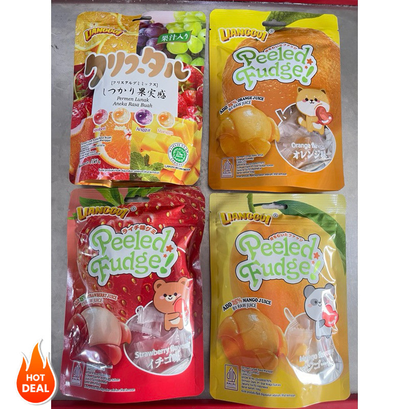 

[Kutek peel off halal]Lianggui Peeled Fudge 108g Permen Lunak Rasa Jeruk Strawbery Mangga PEELED FUDGE | Permen Lunak Aneka Buah Viral