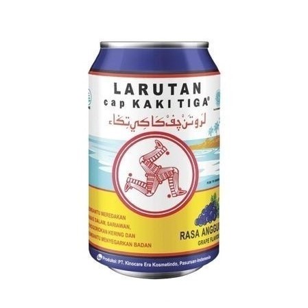 

Cap Kaki Tiga Kaleng Larutan Penyegar Rasa Anggur 320 ML