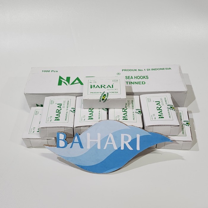 Mata Pancing Narai 2335 No. 12 dan No. 13  (1 kotak isi 1000 mata pancing) - Tidak Ecer
