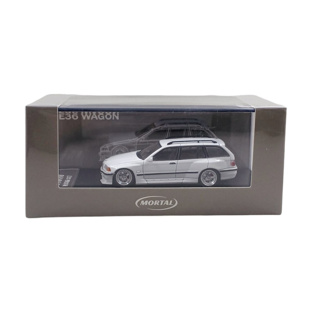 Mortal Mortal BMW 3 Series E36 Wagon (White) with Lowrider Wheels - MT64026