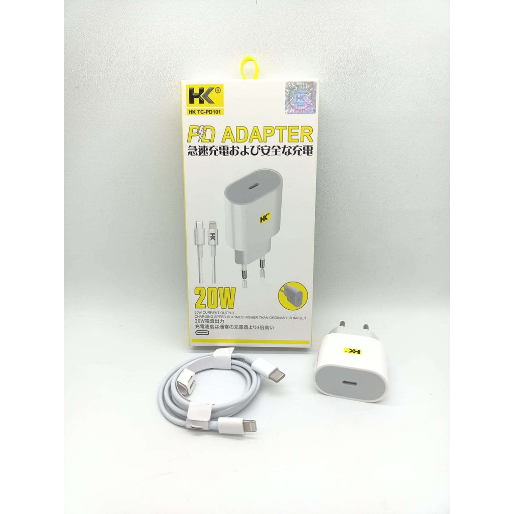 CHARGER / TC HK-PD101 20W TYPE C TO LIGHTNING QUICK CHARGER 3.0