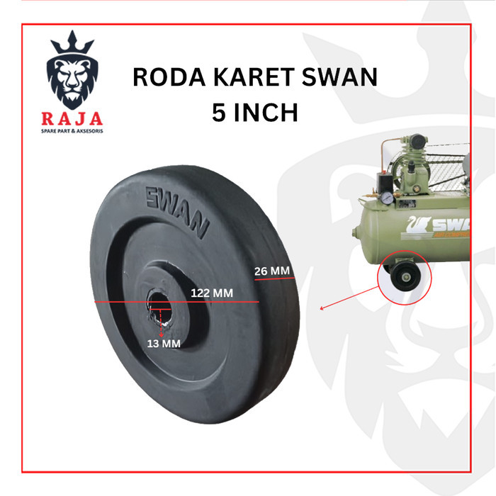 Roda kompresor angin SWAN 5 Inch Original SWAN Kompressor Angin bahan karet