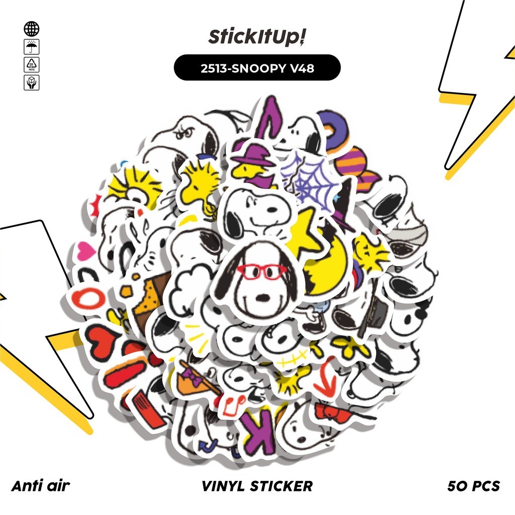 

COD✨ 50 Pcs Stiker SNOOPY V48 Lucu Anti Air Untuk Dekorasi Notebook Sepeda Skateboard Handphone DIY