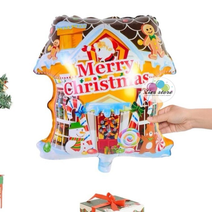 Balon Foil Rumah / Balon Natal / Balon Xmas House