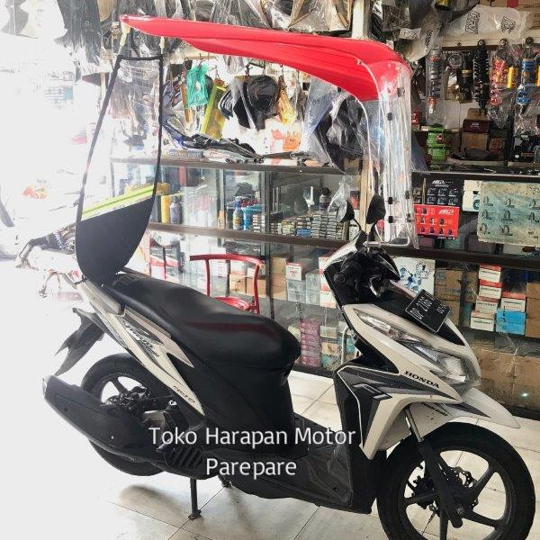 Kanopi Motor Putih Aksesoris Variasi Cover Hujan dan Panas Payung Motor