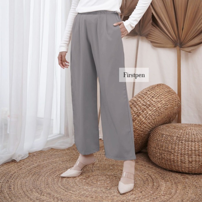 MURAH✨ - Celana Kulot Panjang Bahan Wanita Warna - Merah