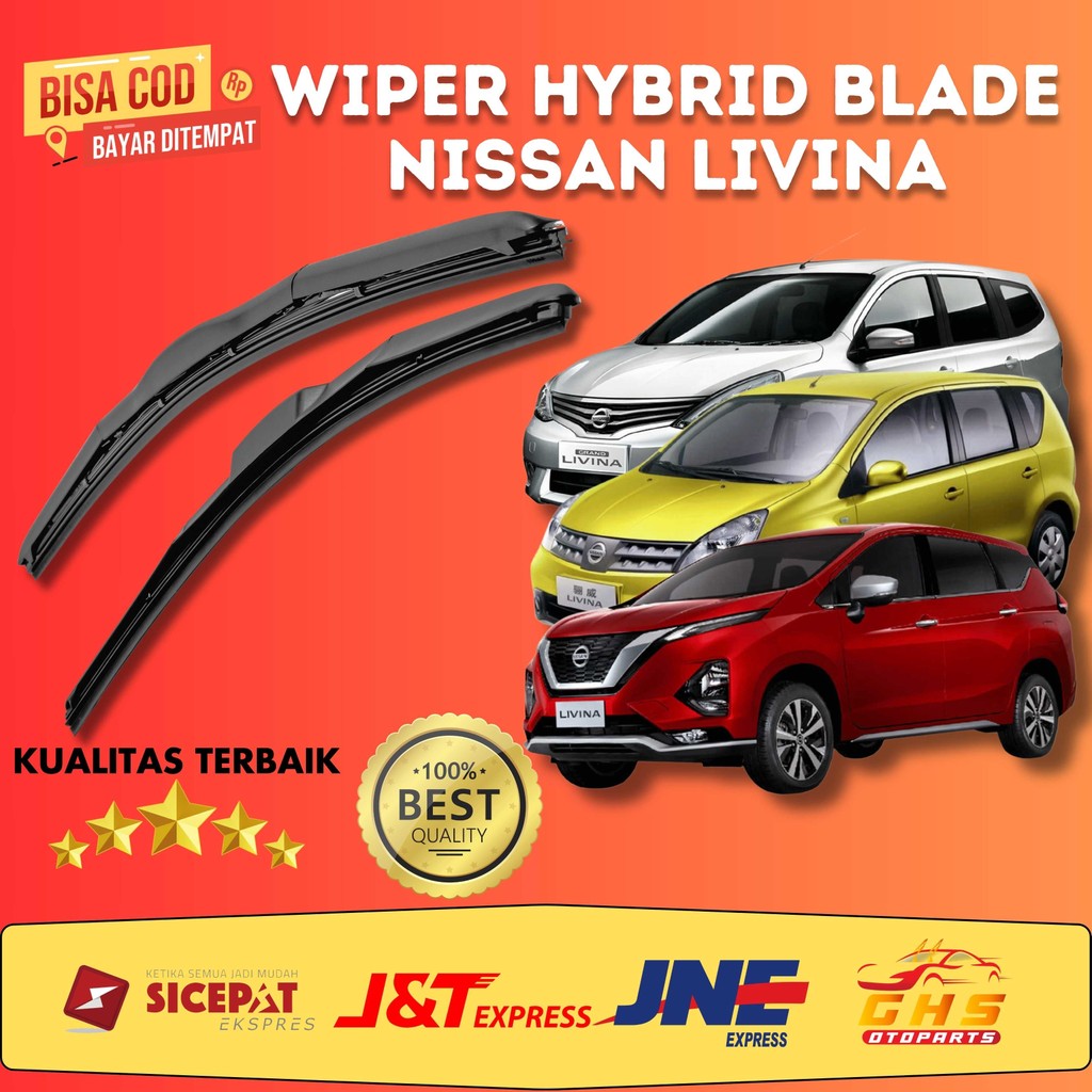 1 Set Wiper Kaca Mobil Hybrid Mobil Nissan Livina / Grand Livina / All New Livina GHS Otoparts
