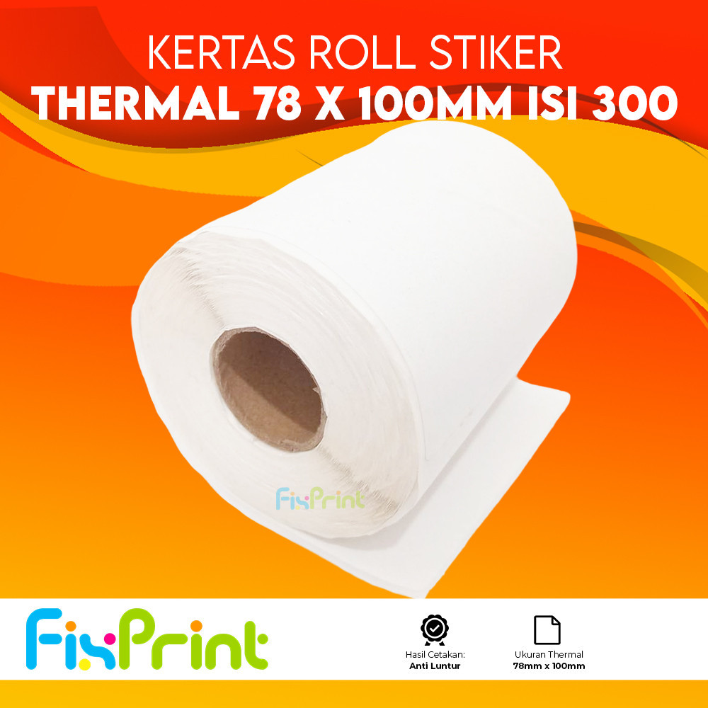 

Kertas Sticker Roll Label Resi 100x150 Kertas Lipat Stiker Thermal Barcode Anti Luntur 78x100