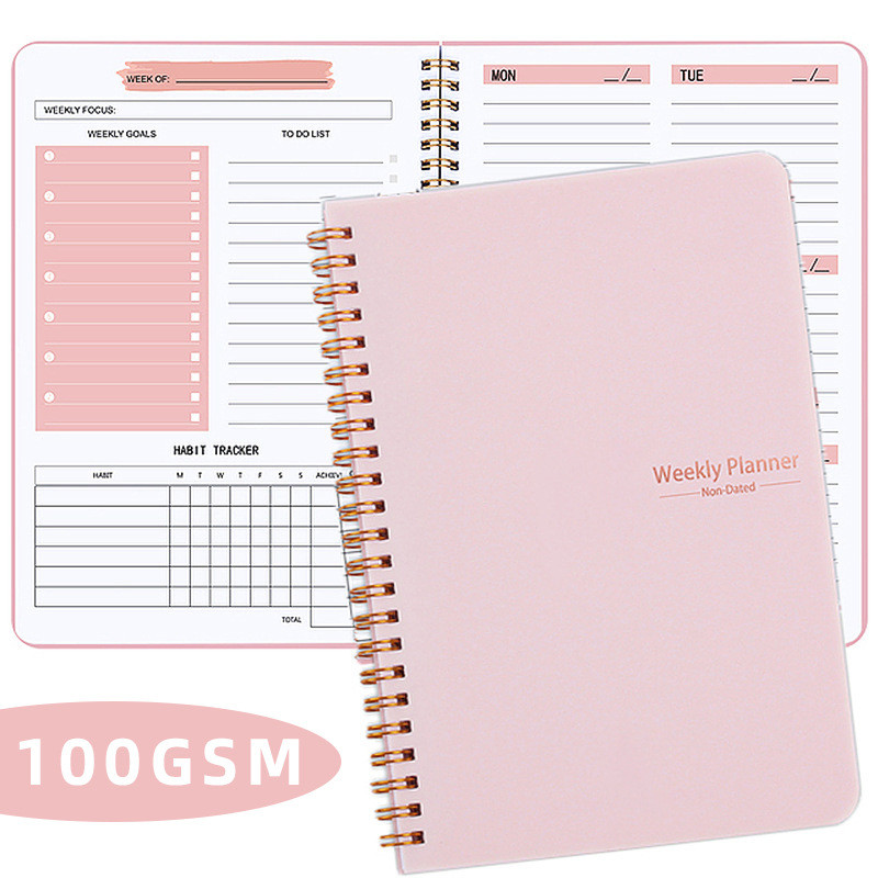 

A5 Agenda Planner Notebook Diary Weekly Planner Goal Habit Schedules English Notebooks and Journals For School Stationery Office