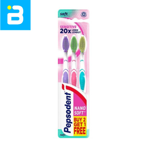 Sikat Gigi Pepsodent Sensitive Nano Soft Isi 3