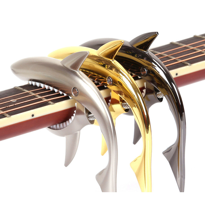 Tuner Clip Gitar Kapo Hiu – Tuner Clip untuk Gitar Kayu, Akustik & Listrik, Aksesoris Pergeseran Git