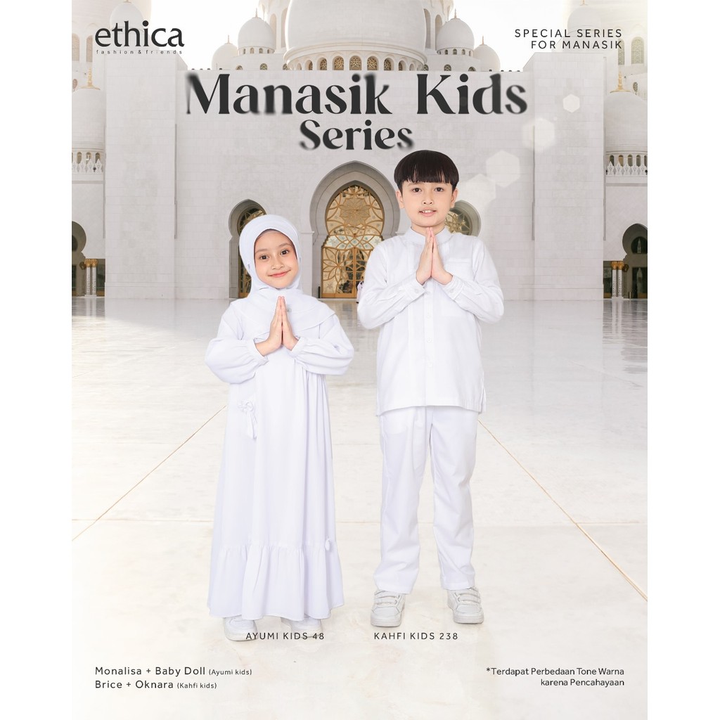 Gamis Anak Putih Ayumi Kids 48 White (Set Khimar)
