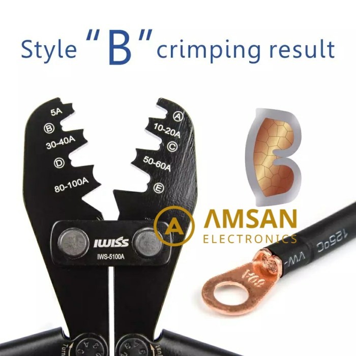 IWS IWISS 5100A Battery Lugs Crimping Tools Tang Crimping Skun Baterai