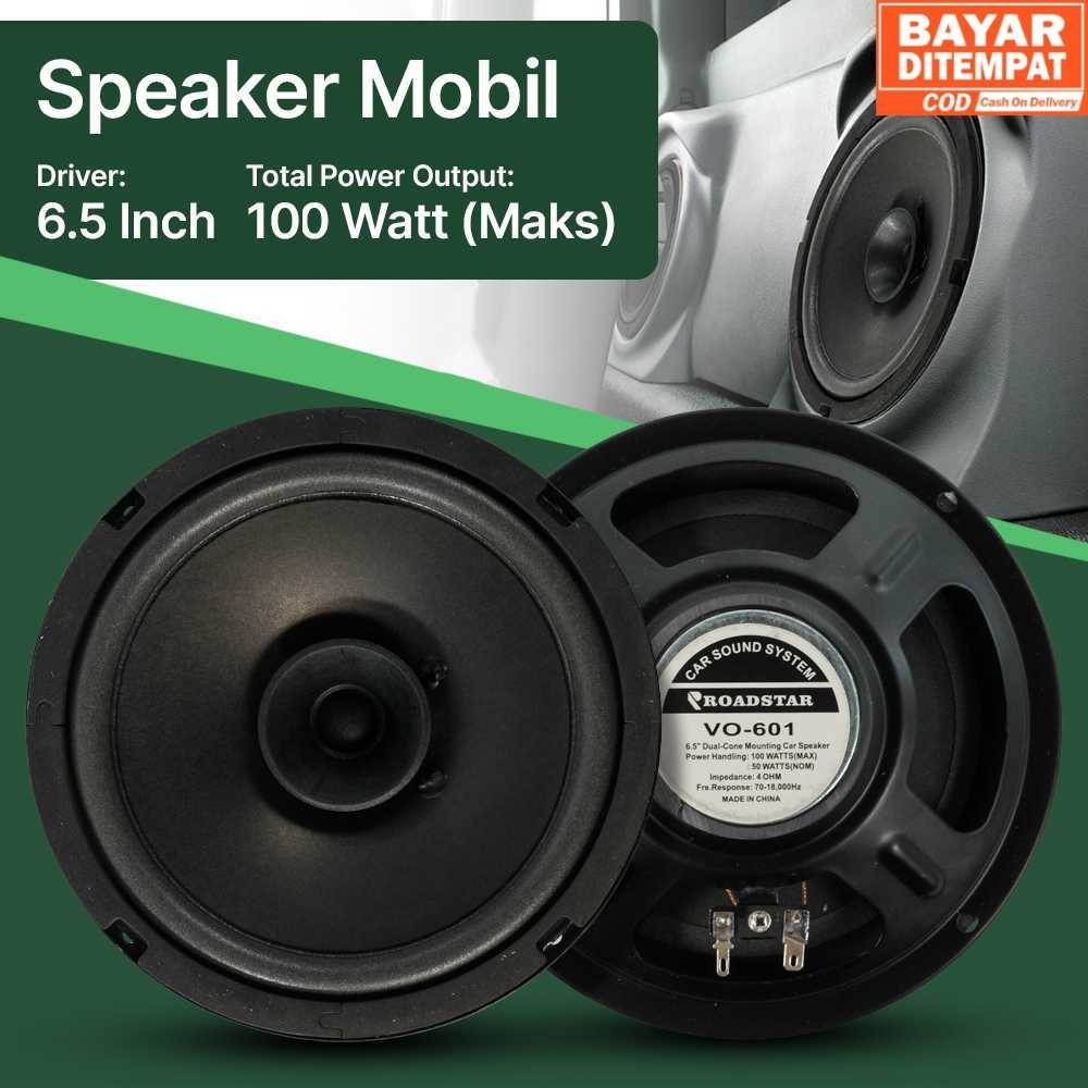 ( COD HNstore20 ) ROADSTAR Speaker Subwoofer Mobil HiFi 6.5Inch 100W 1 PCS - VO-601