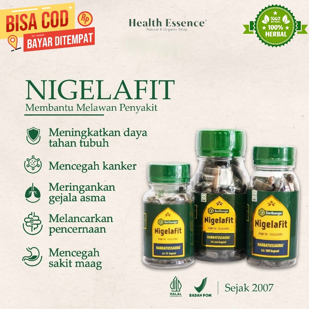 HABBATUSSAUDA KAPSUL - NIGELAFIT - Grade A+ - Serbuk Jintan Hitam Premium - Black Seed Oil