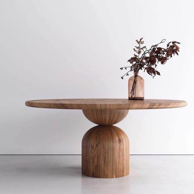 Meja Kopi Kaki Solid - Meja Makan Jepang Bulat dan Oval Panjang | Mebel Jepara