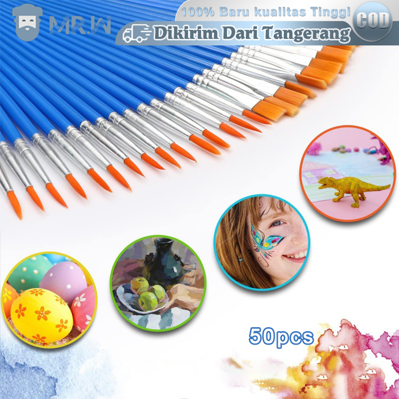

kuas lukis set 50pcs melukis anak kuas lukis cat minyak Untuk Watercolor Acrylic Paint Poster Paint