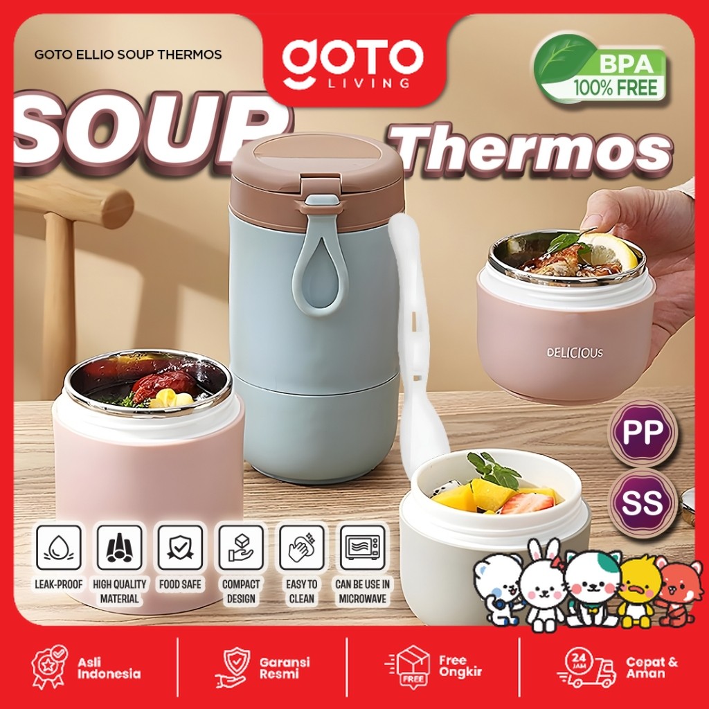 Goto Ellio Termos Sup Tempat Bekal Makan Tahan Panas Anti Tumpah