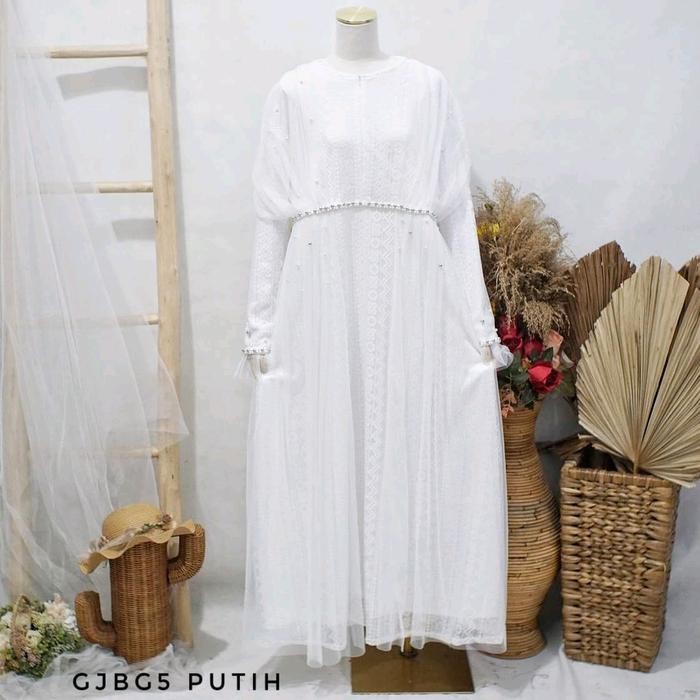 super jumbo gamis maretha brukat mewah ld 130 140 150 cm Pesta Mutiara Tile