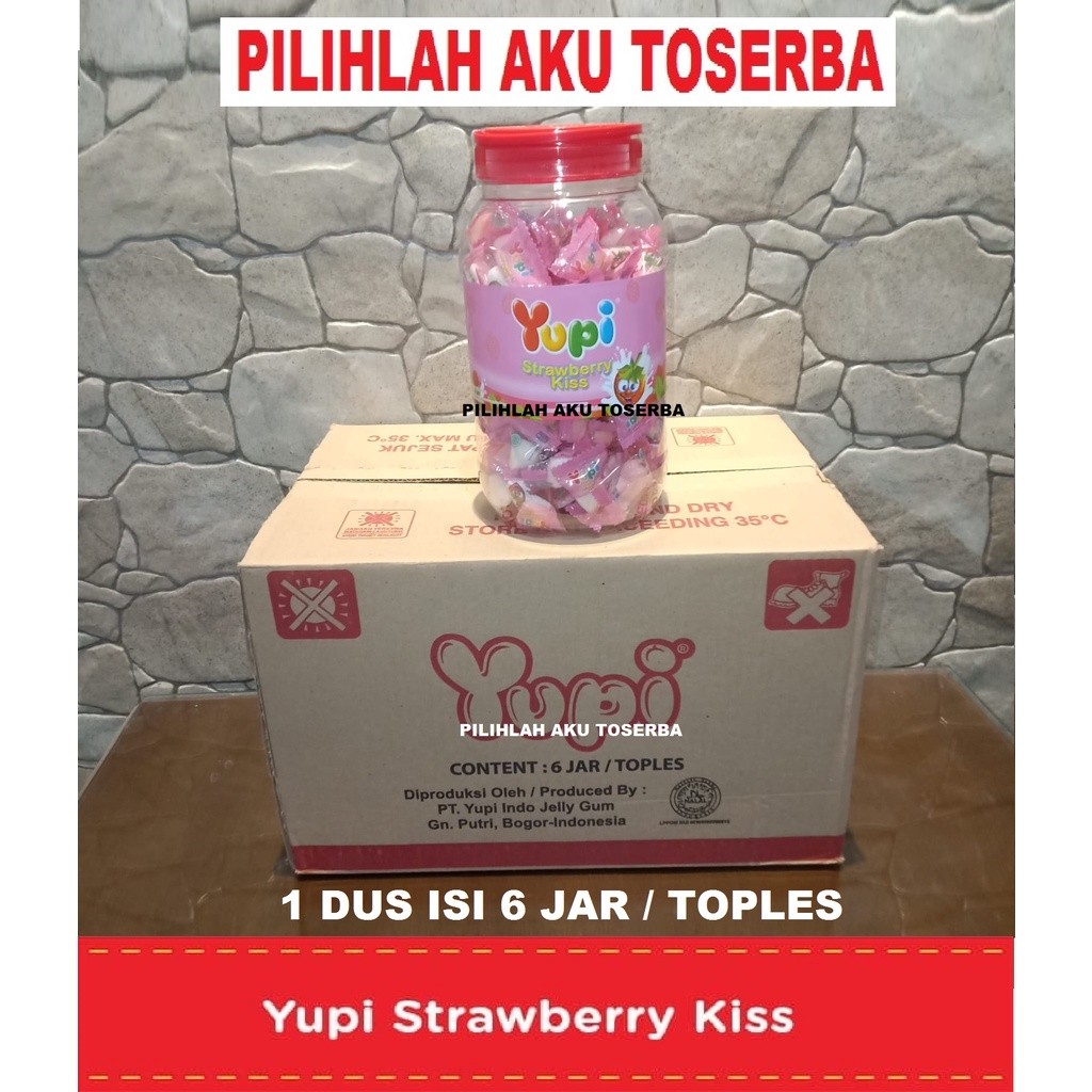 

YUPI STRAWBERRY KISS KEMASAN JAR 300 gram - ( HARGA 1 DUS ISI 6 JAR )