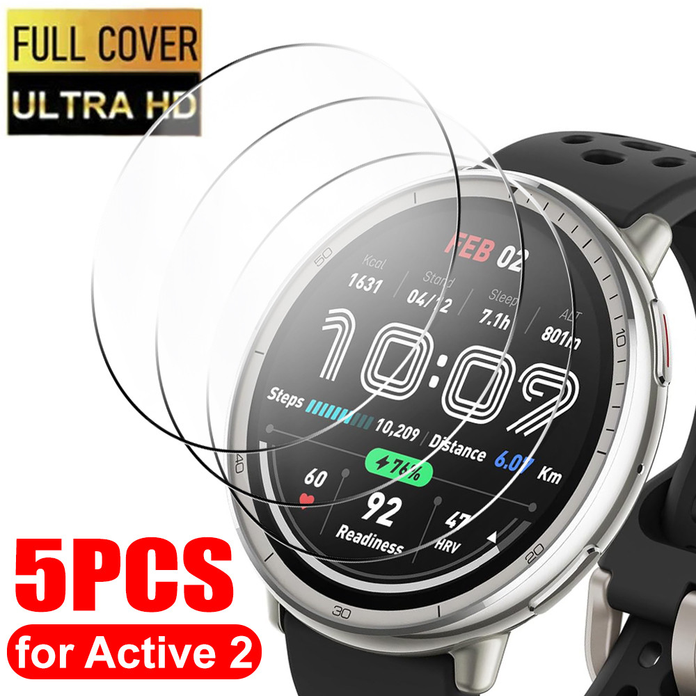 Smartwatch Tempered Films for Amazfit Active 2 HD Clear Screen Protectors Tempered Glass Watch Film 