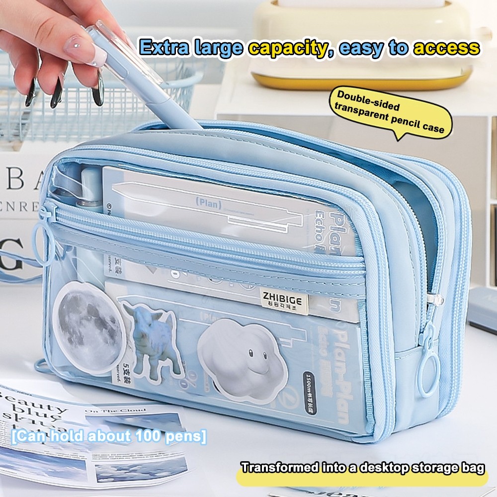 

JAMIN MURAH !!![COD] Kotak Pensil Transparan Aesthetic Pencil Case Tempat Pensil Pen Pouch Lucu Stationery Organizer Large Capacity for Girls School Students Pen Pouch Ins Style Niche Korean Version Pencil Bag Stationery(BISA LANGSUNG ORDER)