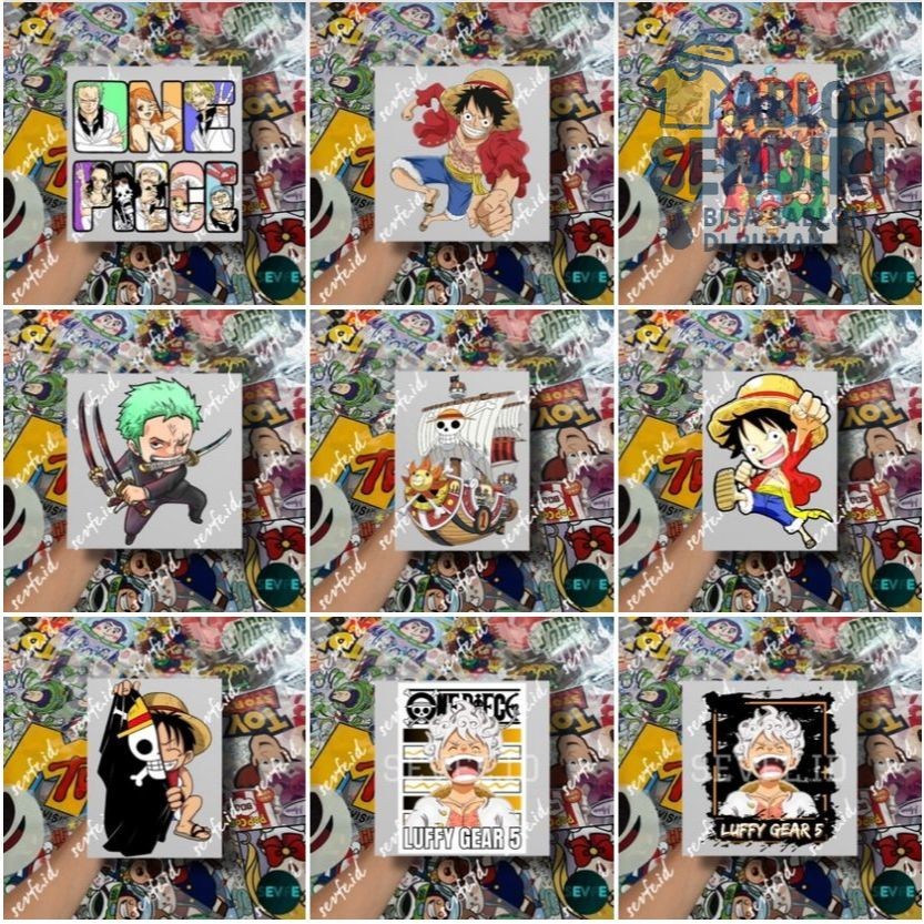 Stiker DTF Sablon Setrika Sablon Stiker ONE PIECE A