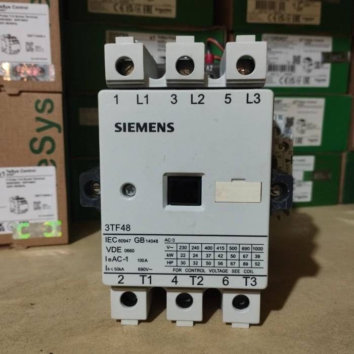 kontaktor siemens 3TF48 22-0XQ0 100A 380V 37KW 2NO+2NC