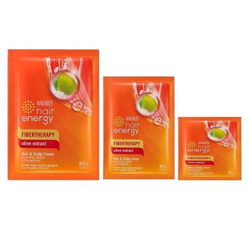 Makarizo Hair Energy Fibertherapy Hair & Scalp Cream 60g & 30g / makarizo Krimbath / Tasnim Store