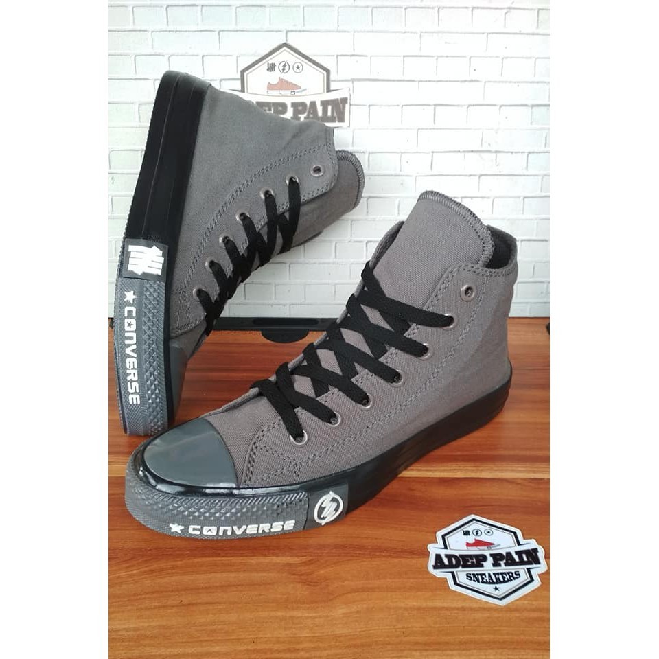 SEPATU CONVERSE ALL STAR HIGH ABU BLACK MOTIF