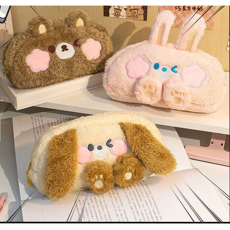 

Tempat Pensil Bulu Pencil Case Beruang Bear Coklat Kelinci Pink Bulu Halus Pencil Case Tempat Penyimpan Alat Tulis Lucu Unik Hadiah Kado Gift