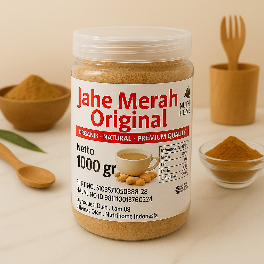 

Nutrihome Jahe Merah Original 1000gr – Serbuk Jahe Merah Alami, Organik, Premium untuk Kesehatan