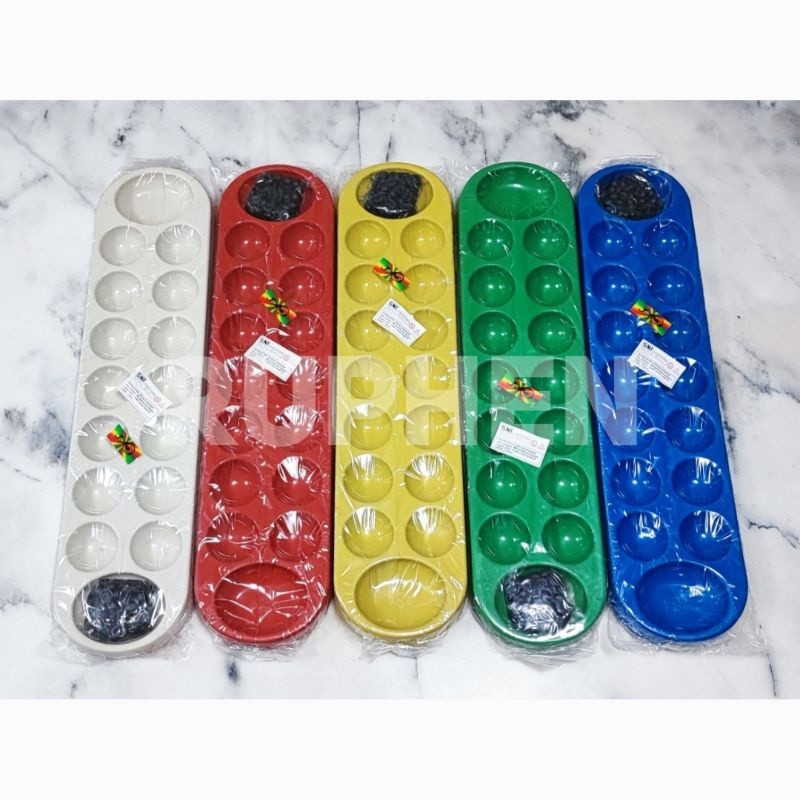BEST SELLER Permainan Congklak Dakon Papan Plastik Ukuran Besar + Kerang Kuwuk Plastik