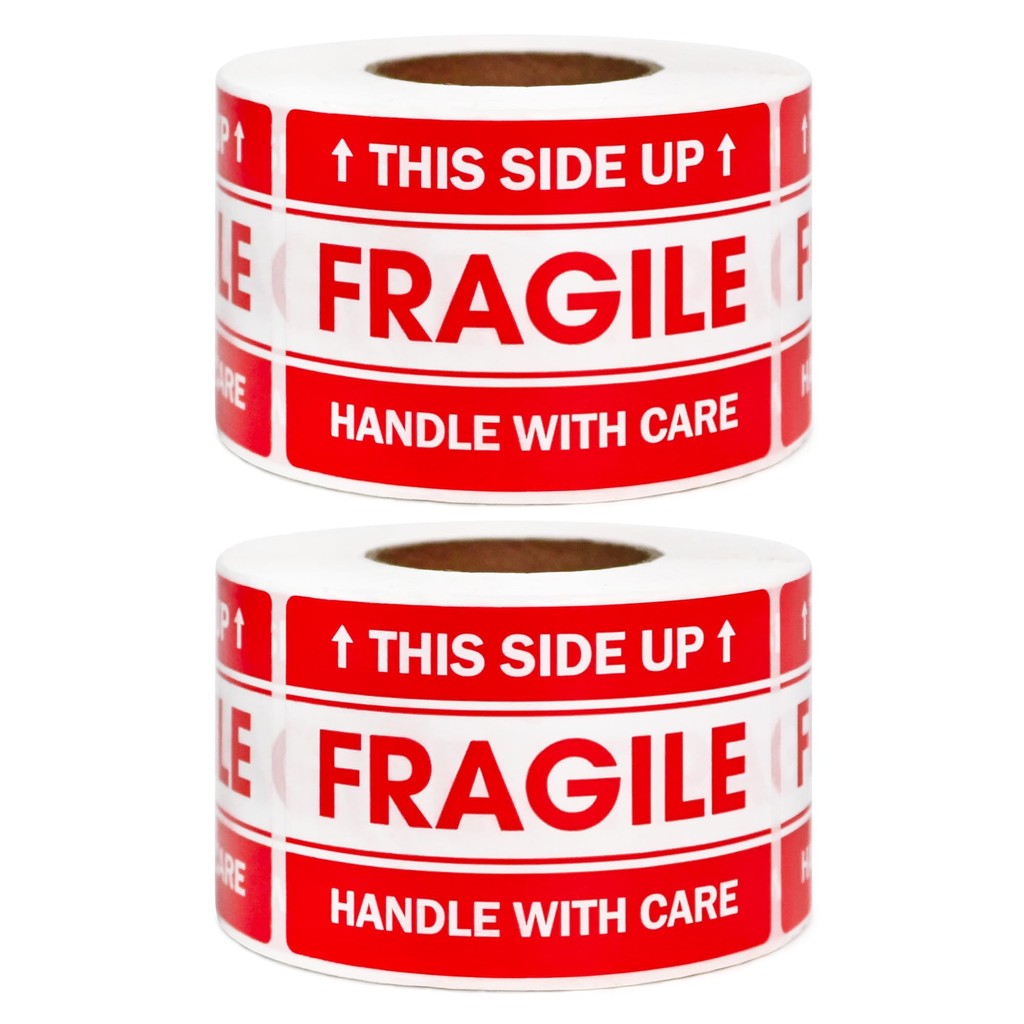 

1000 Fragile Labels - Warning Stickers Handle with Care - 5x7.6cm Shipping Express Label-Packaging Warning Sign DIY Supplies