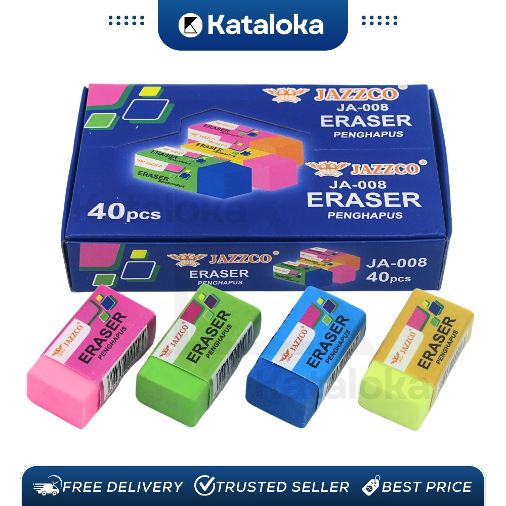 

KATALOKA 1 box Eraser Penghapus Jazzco Kecil warna(40 Pcs)